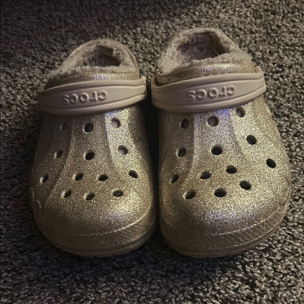 CROCS Gold Slippers Comfortable Foam Design